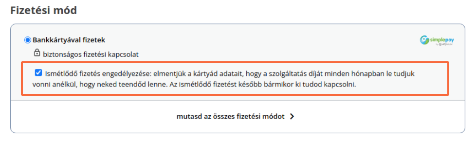 fizetési mód