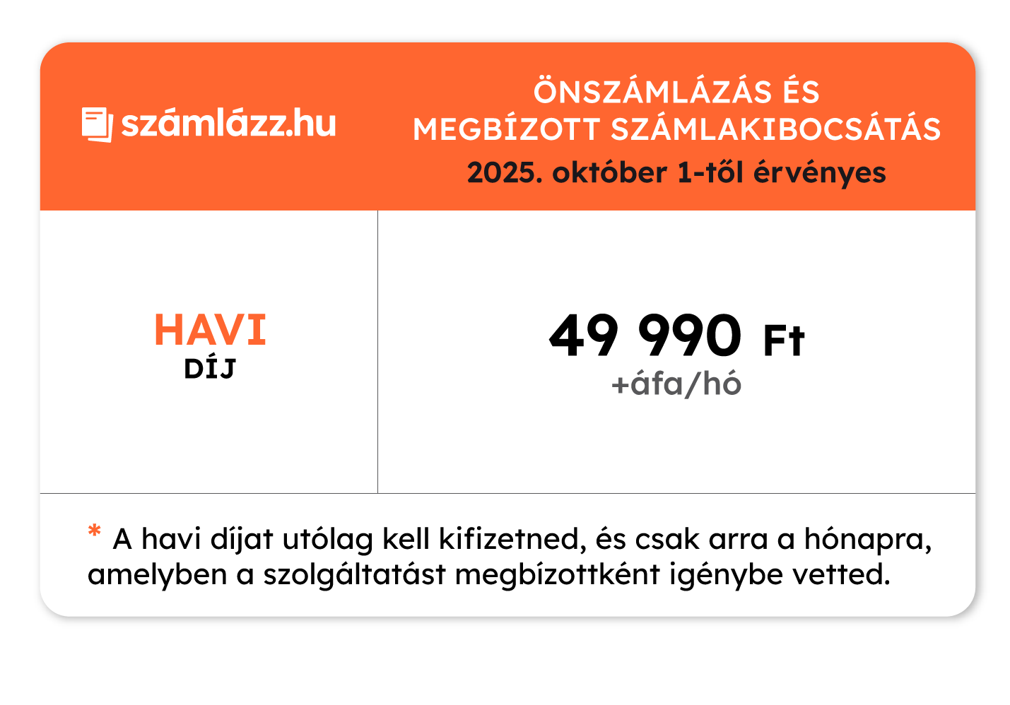 Önszámlázás táblázat